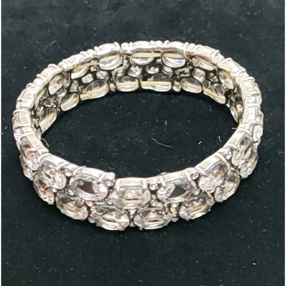 Monet Crystal Bracelet Stretch 7 Before Stretch.75" Wide - Picture 3 of 4